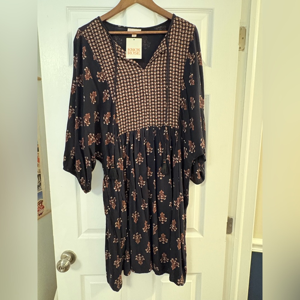 Knox Rose Floral Print Dress 3/4 sleeves